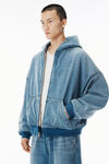 Alexander Wang washed light blue light blue brushed denim oversized hoodie