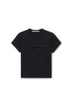 Alexander Wang black distressed logo shrunken tee in cotton jersey