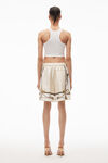 alexander wang baroque boxer shorts in silk twill ivory multi