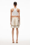 alexander wang baroque 真丝斜纹布四角短裤 ivory multi