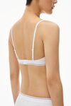 alexander wang triangle bra in ribbed jersey white