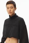 alexander wang cropped mockneck sweatshirt black