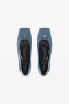 alexander wang billie flat in washed denim vintage light indigo