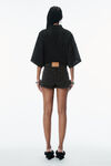 Alexander Wang grey aged mid rise mini skort in comfort stretch denim