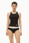 Alexander Wang black racerback tank in ribbed cotton jersey