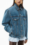 alexander wang oversized trucker jacket in denim vintage medium indigo