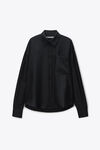 Alexander Wang black 黑色真丝开衩袖衬衫