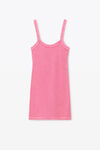 Alexander Wang lotus pink 粉色华夫纹针织吊带连衣裙