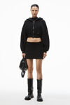 Alexander Wang faded black 饰经典棉质毛圈布迷你半身裙