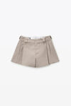 Alexander Wang khaki 箱形褶裥工装短裤