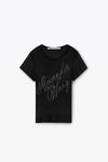 Alexander Wang black crystal hotfix tee in ribbed jersey