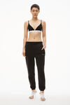alexander wang triangle bra in ribbed jersey black