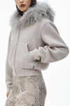 Alexander Wang washed oyster white 蒙古帽式连帽衫