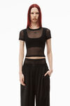 alexander wang 薄纱网眼短袖上衣 black