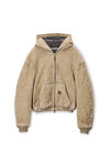 Hooded Workwear Jacket with Weathered Flocking