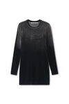 Alexander Wang washed nickel long-sleeve minidress in plush velour