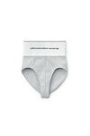 alexander wang 徽标装饰罗纹针织松紧内裤 grey