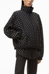 alexander wang hotfix coaches jacket in crinkle nylon black