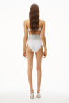 alexander wang logo elastic brief in ribbed jersey white