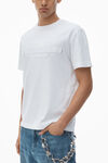 Alexander Wang white unisex tee with distressed logo in cotton jersey
