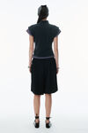 Alexander Wang washed navy/washed blue layered shrunken polo