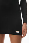 Alexander Wang black long sleeve loungewear dress in ribbed cotton jersey