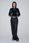 Alexander Wang washed nickel hoodie with clear bead hotfix in crushed velour