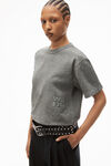 alexander wang puff logo tee in glitter jersey sidewalk