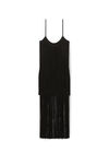 alexander wang fringe tank mini dress in compact nylon black