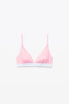 alexander wang triangle bra in ribbed jersey light pink