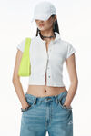 Alexander Wang fluo yellow 小号 ryan 烫钻手提包