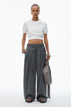 Alexander Wang white logo cropped sweater tee