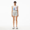 alexander wang logo elastic bike short in ribbed jersey grey