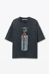 Alexander Wang washed black 电池徽标印花图案 t 恤