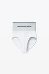 alexander wang logo elastic brief in ribbed jersey white