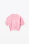 alexander wang short sleeve pullover in compact deboss prism pink