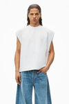Alexander Wang white 棉质立体标志肌肉背心