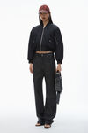 Alexander Wang black logo-embroidered bomber jacket