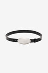 alexander wang dome metal belt in leather black