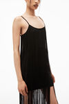 alexander wang fringe tank mini dress in compact nylon black