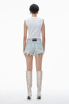 Alexander Wang pebble bleach bite logo short in pebble bleach denim