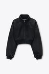 Alexander Wang faded black black brushed denim funnel neck jacket