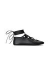 Vyolette Lace-Up Flat in Leather