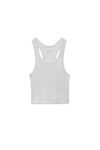alexander wang cropped racerback tank in ribbed jersey light heather grey