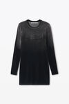 Alexander Wang washed nickel long-sleeve minidress in plush velour