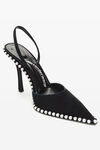 Alexander Wang black tia 黑色绒面革露跟鞋