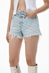 Alexander Wang pebble bleach bite logo short in pebble bleach denim