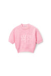 alexander wang short sleeve pullover in compact deboss prism pink