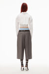 alexander wang layered smocked cami in compact cotton white