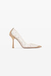 alexander wang delphine 105 pump in mesh/crystal new nude